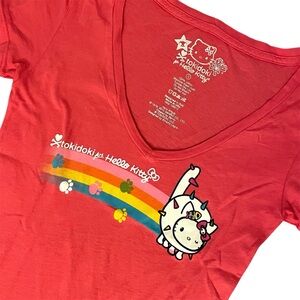 Tokidoki x Hello Kitty Paw Prints Rainbow Shirt Teens’ Small Tee 2010 Rare NWT